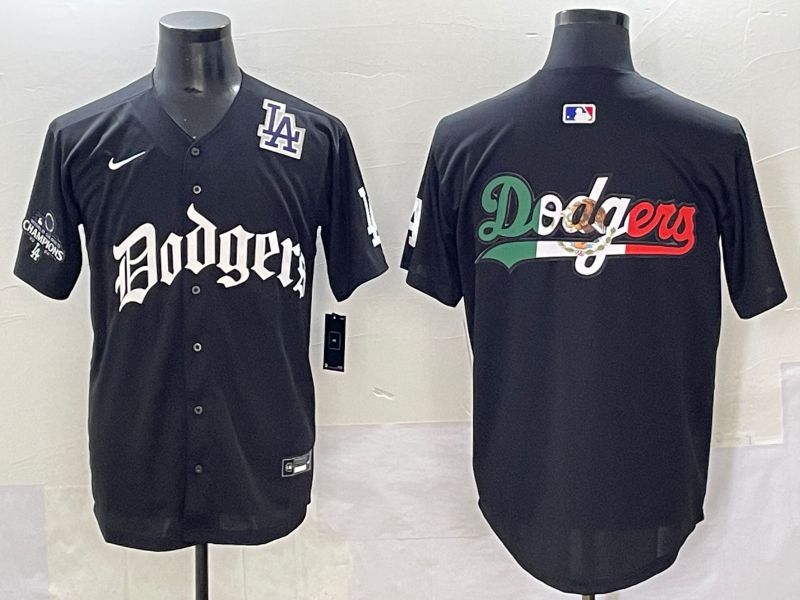 Men 2025 Los Angeles Dodgers Blank Black Seventh generation Joint Name Nike MLB Jersey style 26